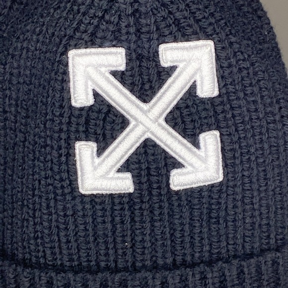 NWT Off-White Classic Arrow Embroidered Wool Beanie in Black SOLD OUT - Picture 2 of 5